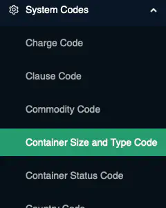Container Size and Type Code