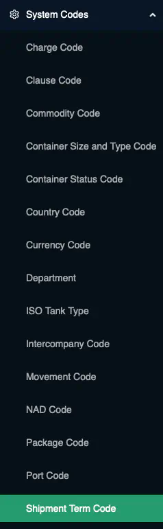 Shipment Term Code