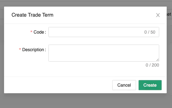 Trade Term Form