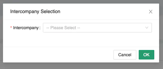 M-SHIP Intercompany Screen